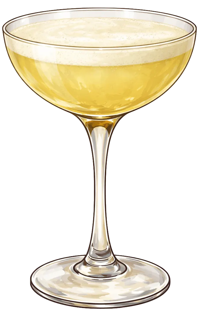 Cognac Sour light yellow cocktail