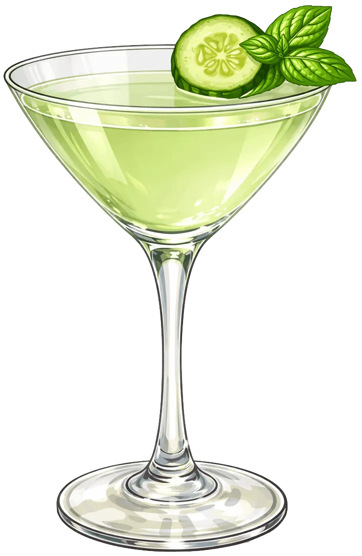 Cucumber Martini light green cocktail