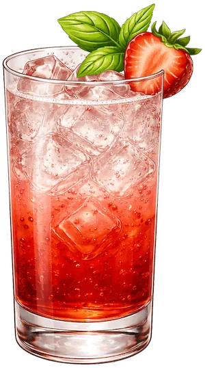 Strawberry Basil Fizz